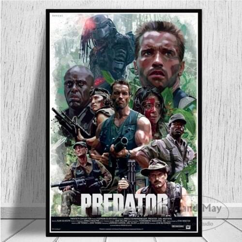 Hot Arnold Schwarzenegger The Predator Monster Movie Poster And Prints Art Canvas Wall Pictures For Living Room Home Decor