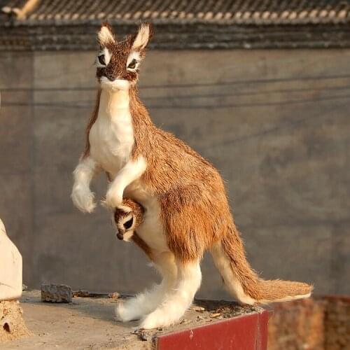 Simulation Australia kangaroo about 26x20cm toy fur hard model decoration gift h1236