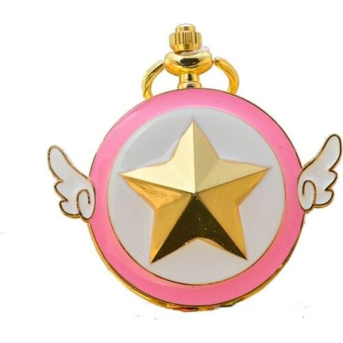 Middle Size Variety Sakura Pocket Watch Necklace Fashion Cartoon Beauty Girl Pocket Watch Gift Watch Wholesale