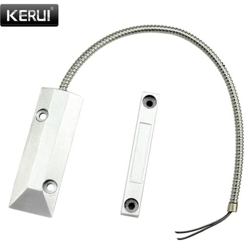 KERUI Wired Garage Metal Roller Shutter street factory Gate Door Sensor detector Magnetic Contact Switch (NORMALLY CLOSED)