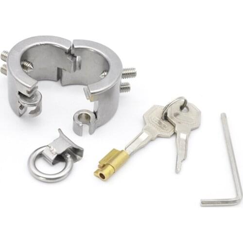 Stainless Steel Penis Ring Pendant Scrotum Testicle With Teeth Ball Stretcher,Penis Lock,SM Chastity Device Sex Toys For Men