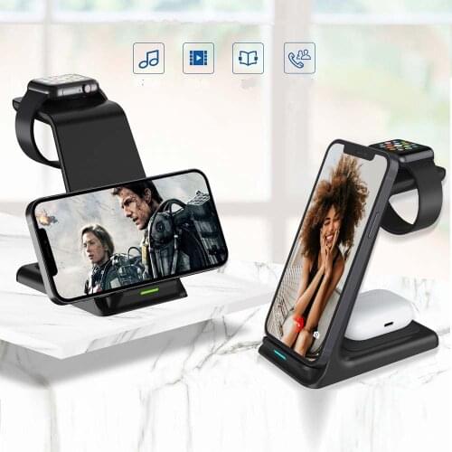 For Magsafe AirPods2 Pro Apple iWatch iPhone Samsung 3in1 Magnetic Wireless Charger Stand Holder Fast Charging Dock Station Base