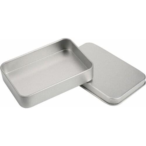 Small Metal Tin Silver Storage Box Case Organizer For Money Coin Candy Key L4MB