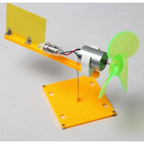 Miniature Wind Turbine Model DIY Kits Micro Generator DC Motor + Blade + LED + Holder DC 0.1V-18V