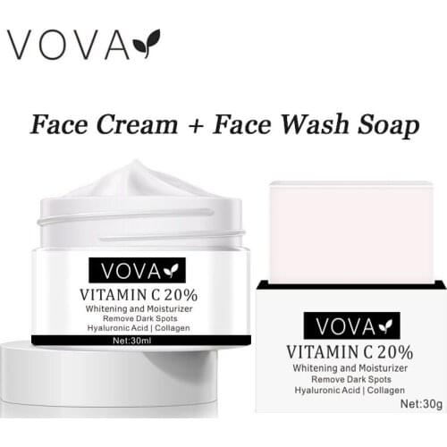 VOVA Whitening Freckle Cream Face Wash Soap Set Remove Melanin Color Patch Plaque Spots Removal Brighten Pigment Skin Care Kit