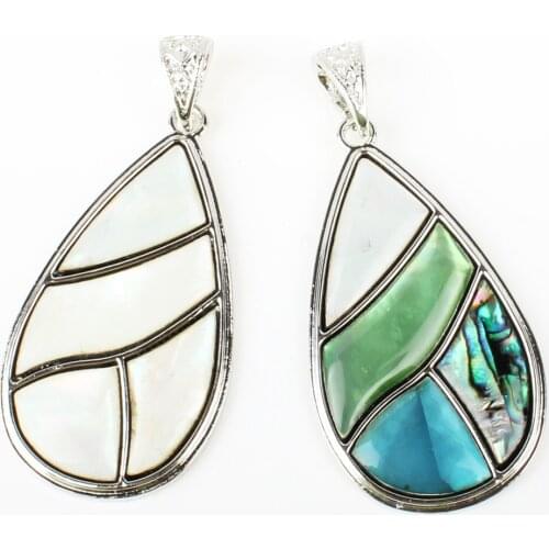 Natural Abalone Shell Colored Drop-shaped Pendant Womens Fashionable Wild Jewelry DIY Necklace Earring Jewelry Accessories