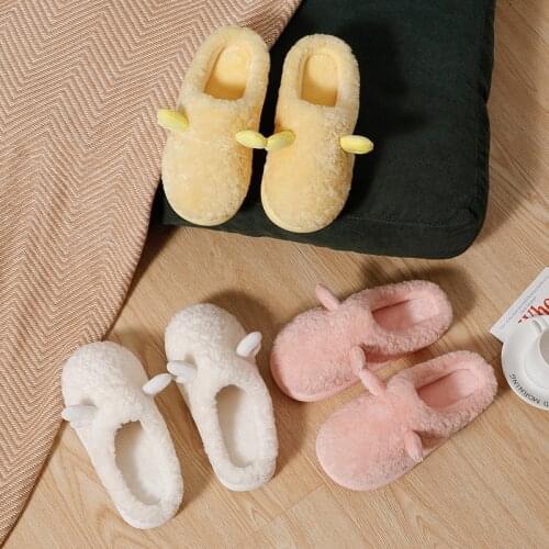 2021 New Fashion Winter Cotton House Slippers for Women EVA Warm Comfortable Memory Foam Fuzzy Shoes Couple Cute Thick Slippers