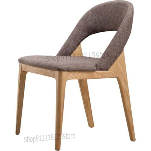 Solid Wood Dining Chair Nordic Family Modern Simple Light Luxury Bedroom Make-up Stool Desk Net Red Ins Back Chair