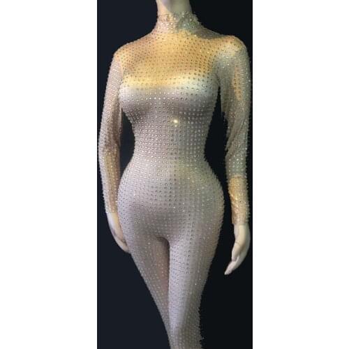 Skinny Bodysuit Sexy Leggings Jazz Dance Costume Dance Performance Dress Female Singer Stage Outfit Nightclub Stretch Jumpsuit