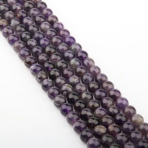 Wholesale Natural Stone Beads Amethysts Stone 4/6/8/10/12mm Fashion Jewelry Loose Beads for Jewelry Making Necklace DIY Bracelet