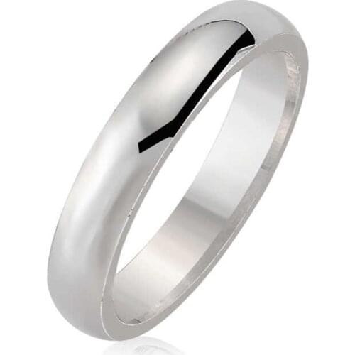 Flat Convex Silver Wedding Ring-4mm