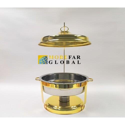 Stainless Steel Furnace Restaurant Kitchen Folding Buffet Tray Food Warmers Buffet Tray Round Shape