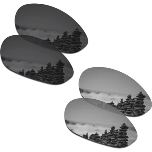 SmartVLT 2 Pairs Polarized Sunglasses Replacement Lenses for Oakley Minute 2.0 Stealth Black and Silver Titanium