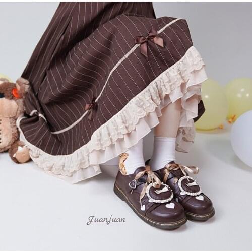 Japanese sweet lolita shoes kawaii girl tea party princess kawaii shoes jk uniform lace bowknot women shoes loli cosplay cos