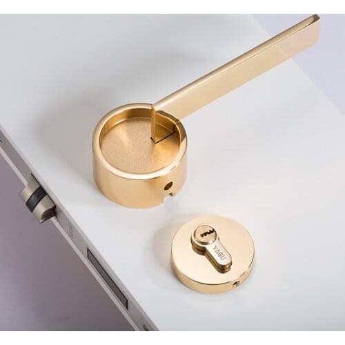 1 Set Simple door Lock American Style Retro Bedroom Door Handle Lock Interior Anti-theft Room Safety Door Lock
