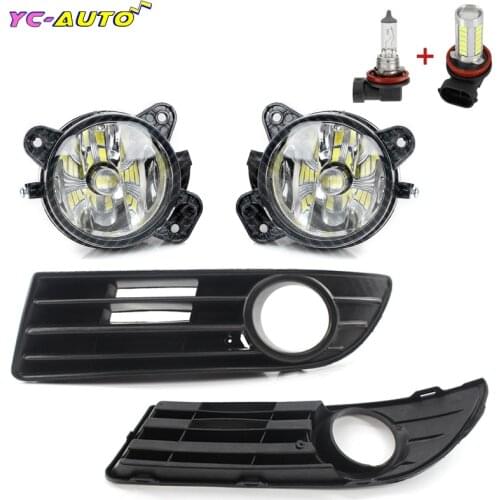 1pair Car Front Halogen LED Fog Lamp Fog Light + wire + Frame cover For VW Polo GTI 9N3 MK4 2005 2006 2007 2008 2009 2010