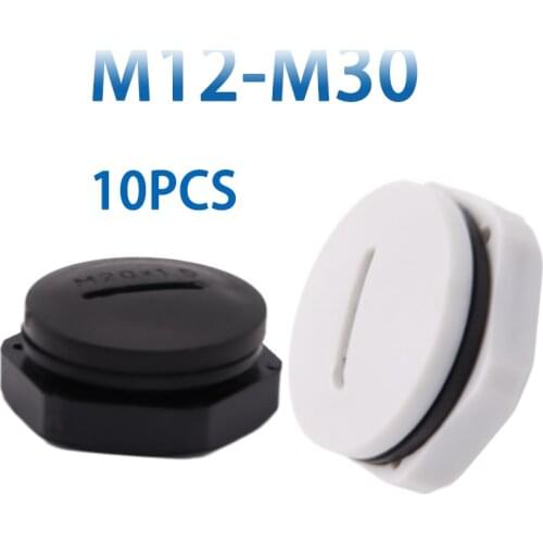 10pcs Nylon Waterprooft Plug IP68 M20 Chock Plug 16mm Sealing Plastic Plug M12/22/25/27/18/30/32/40 Plug With Screw Thread