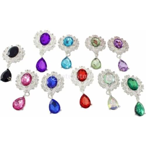 2017 New Wedding Decoraation Flat back clothing metal button DIY Accessories 5pc silver/Gold 13 color Acrylic rhinestone button