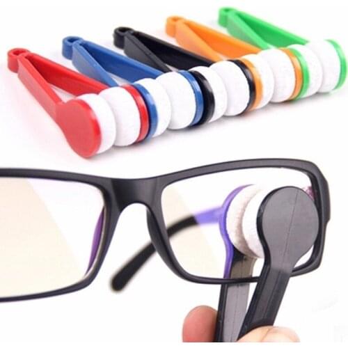 300pcs New Arrival Eye Glass Cleaner Microfiber Cleaning Brush Plastic Handle Home Cleaning Tools Brush Cleaner ZA0797