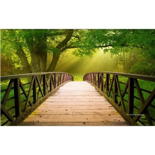 WDBH 3d wallpaper custom photo Wooden bridge forest scenery tv background home decor 3d wall murals wallpaper for walls 3 d