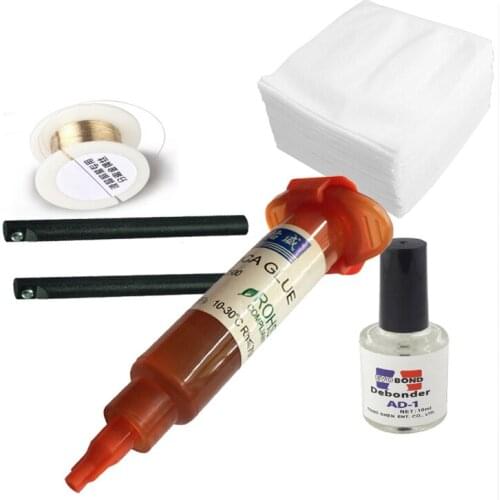 5 in 1 LOCA UV Glue 5ML Tp-2500 With Glue Remover Dispergator Screen Glue Golden Cutting Wire And Clean Clothes Wipes