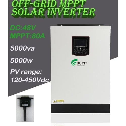 5KVA Pure Sine Wave Hybrid Solar Inverter DC 48V 80A MPPT inversor With WIFI function Inverter All-in-One Systems