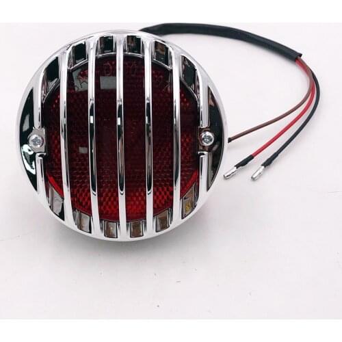 Motorcycle Accessories Black Round Grill Retro Brake Taillight License Plate Lamp For Suzuki Harley Bobber Chopper Custom