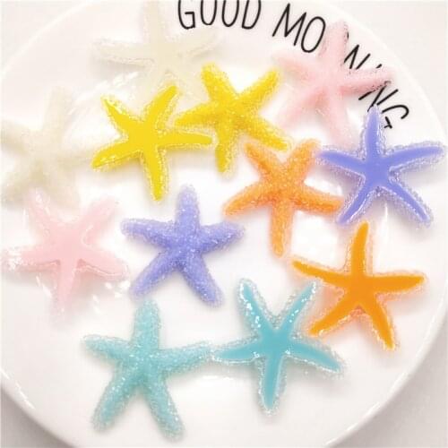 8pcs/lot 3.2cm starfish appliques for headwear decoration handmade hair accessories