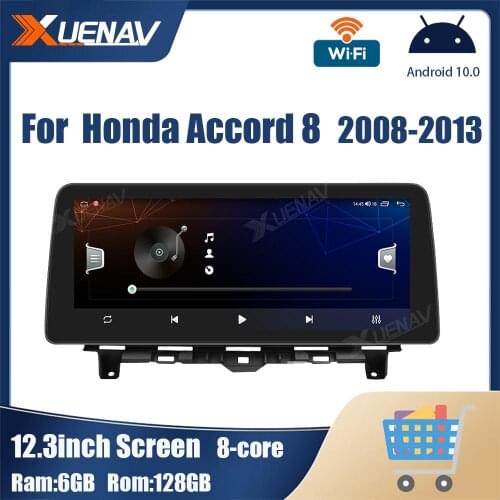 Android 12.3 inch Car GPS Navigation for Honda Accord 8 2008 2009 2010 2011 2012 2013 HD Screen Car Radio Head Unit Carplay