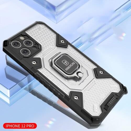 Armor With Ring Holder For Apple iPhone 12 Pro Max 11 Mini Phone Case Cover Shell Case Shockproof Silicone luxury coque Fundas