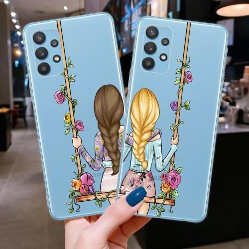Travel Girls Best Friends Forever Soft TPU Phone Case For Samsung A52 A72 A32 A42 A12 A02 A21S A31 A41 A51 A71 A50 A70 Cover