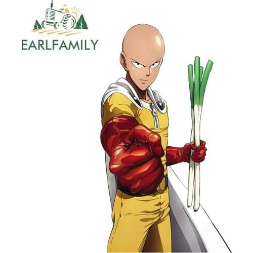 EARLFAMILY 13cm x 7.5cm for One Punch Man Saitama Car Stickers Fashion Sunscreen Decals Windshield Waterproof Vinyl Car Wrap