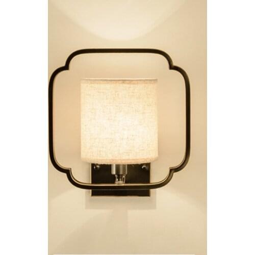 Classical Art Wall Lamp Living Room Hotel Bedroom Bedside Lamp Study TV Background Wall Linen Foyer Lamp Shade Wall Light