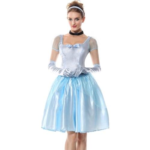 Princess costume Of sexy Halloween Princess Costume party light blue beauty princess Dancing Dress halloween costume