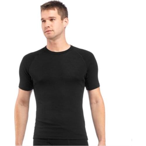 Mens Merino Wool T Shirt 100% Merino Wool Mens T- Shirt Base Layer Soft Moisture Wicking Odor Resistance T-shirt Men 160g