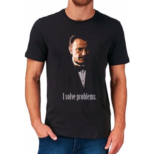 Newest 2019 Mens Fashion O Neck Shirt Mr Wolf I Solve Problems T Shirt Movie Film offensive Tee Shirts