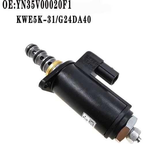 New YN35V00020F1 KWE5K-31/G24DA40 valve for Kobelco SK200-6E safety lock solenoid valve small red dot