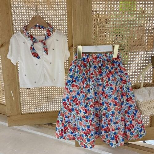 Toddler Girls Skirts Summer New Baby Fashion Floral Print Chiffon Skirt 2021 New Arrival Kids Ruffles Cute Skirt for Girl 2-8 Y