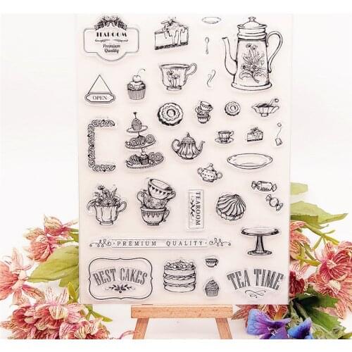 15x21cm Love Tea Clear Stamps Transparent Seal Silicone Seal TPR Christmas Wedding Roller Stamps DIY Scrapbook Album Card