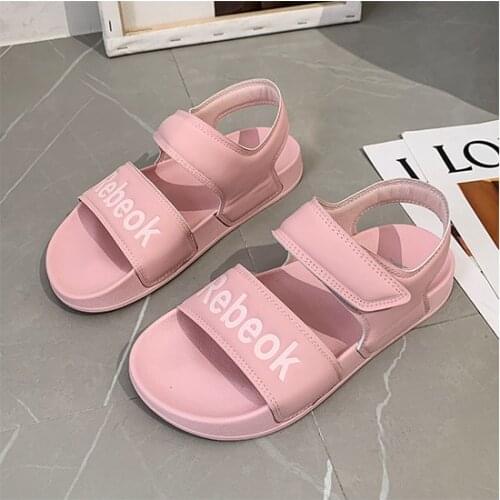 Pink letters sports womens sandals Velcro Roman shoes summer wear beach shoes ladies sandals