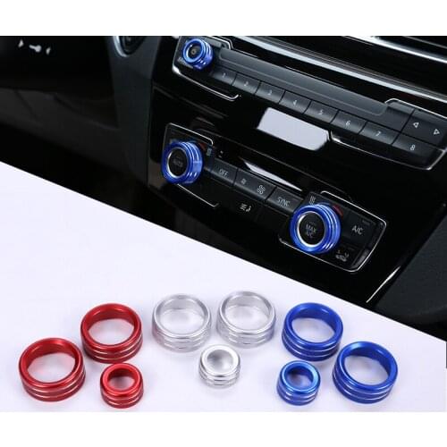 3 Pcs Air Conditioning Knobs Audio Circle Trim Aluminum For BMW 1 2 3 4 Series F30 F34 F46 GT X1 F47 F48 13-17 Car Accessory
