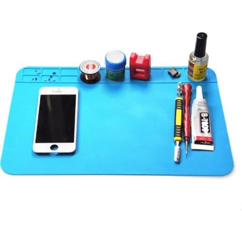 Heat Insulation Working Mat 300*200mm Heat-Resistant Silicone Soldering Work Pad Desk Platform Solder Rework Repair Tool Station