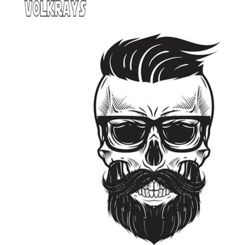 Volkrays Cool Personality Skull Car Sticker Waterproof Sunscreen Decal for Auto Moto Bike Car Van Truck Tuning 3D Vinyl,13cm*8cm