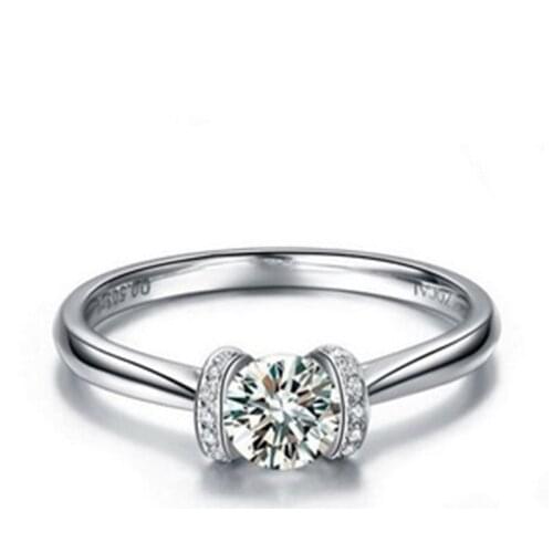 14K Jewelry White Gold 1 Carat Diamond Engagement Ring for Her AU585 G14K Marriage Ring