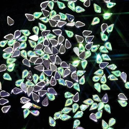 1G 1x3mm Drop-shaped Shiny AB Colors Nail Stickers High Shine Sparkling Naill Diamonds Glitter Decoration Decals