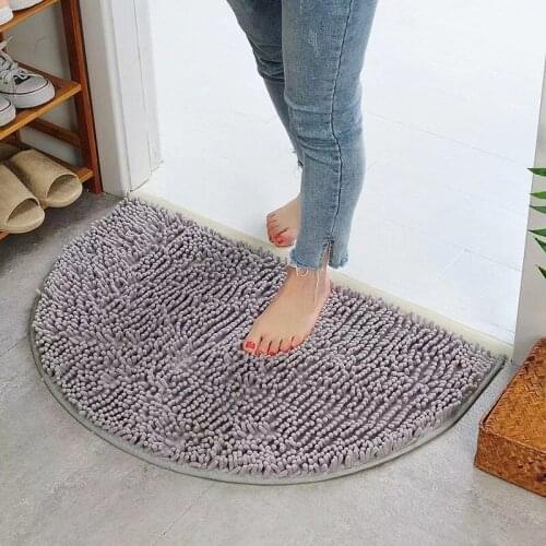 1Pcs Soft Carpet semicircle Slip-resistant Bathing Room Bedroom Absorbent Rug Door Mat Dirt Barrier Floor Door Cushion Home Rug