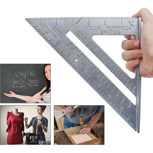 10PCS Protractors 7" Triangle Square Ruler Aluminum Alloy Speed Square Protractor Miter For Carpenter Measurement Tool