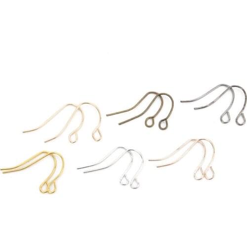 100pcs/lot 21x12mm 7 Colors Earring Hooks Ear Hook Earrings Clasps For Jewelry Making DIY Earwire Supplies