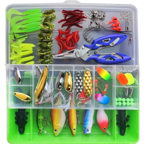 101Pcs Fishing Lures Set Mixed Minnow Piler Spoon Hooks Fish Lure Kit In Box Isca Artificial Bait Fishing Gear Fake Lure