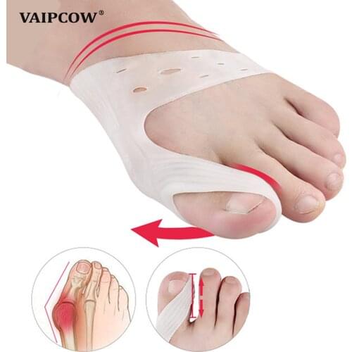 2Pcs Silicone Hallux Valgus Toe Separator Silicone Insoles Toe Overlapping Pain Relieve Spreader Foot Protector Inserts Orthosis